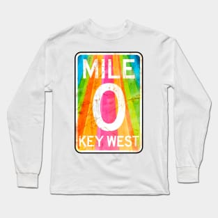 Copy of Mile 0 Key West Florida A1A Rainbow Long Sleeve T-Shirt